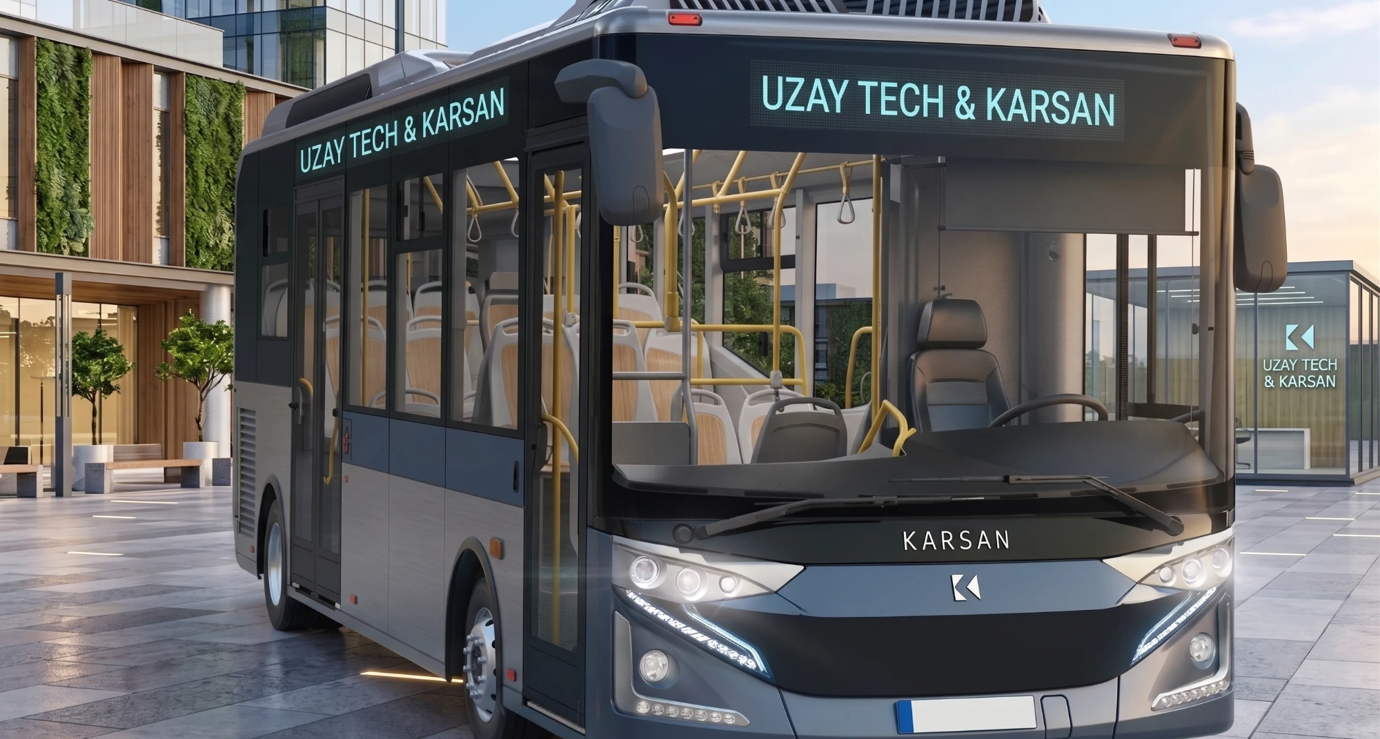 Moderner elektrischer Stadtbus